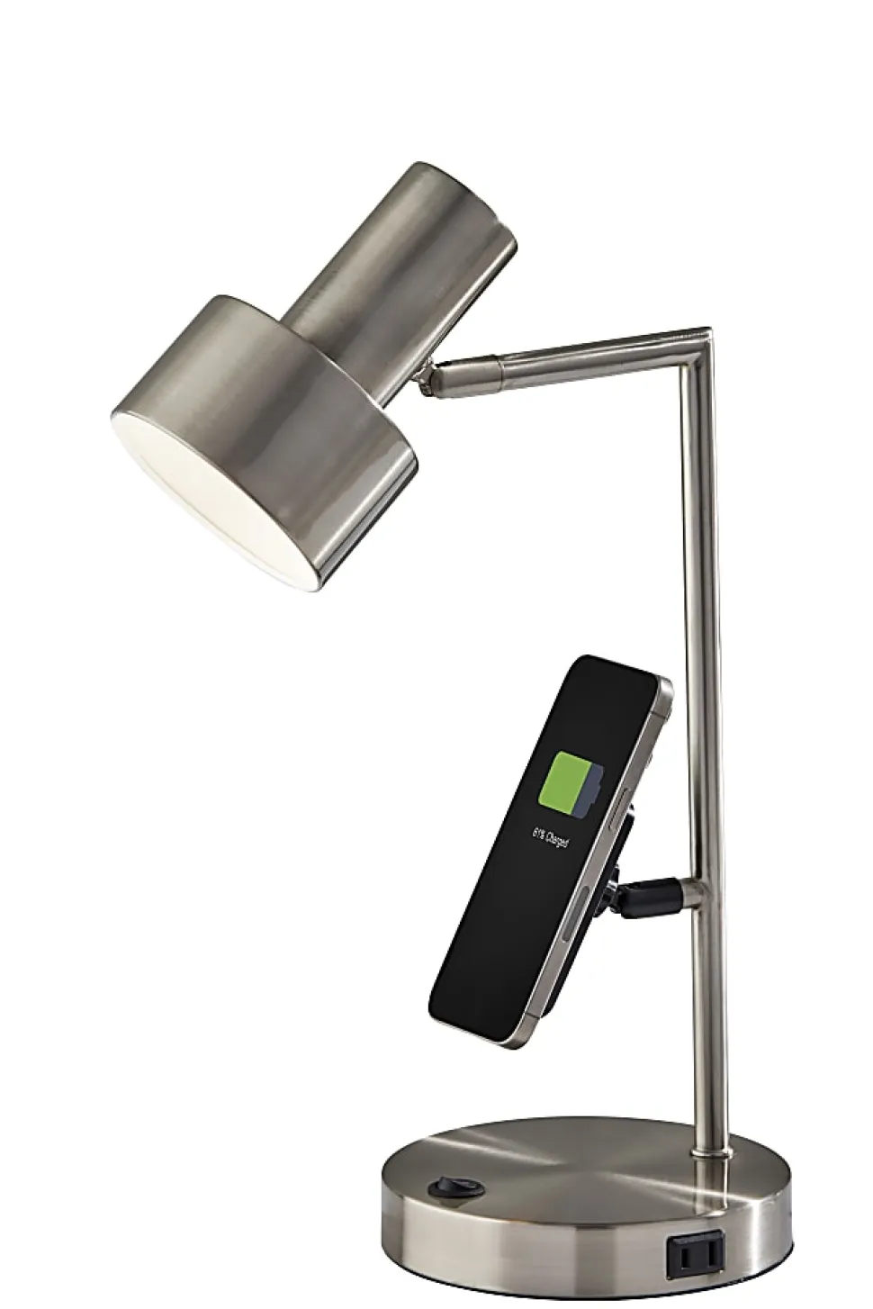 Adesso Rowe Supercharger 19"H Desk Lamp, Brushed Steel