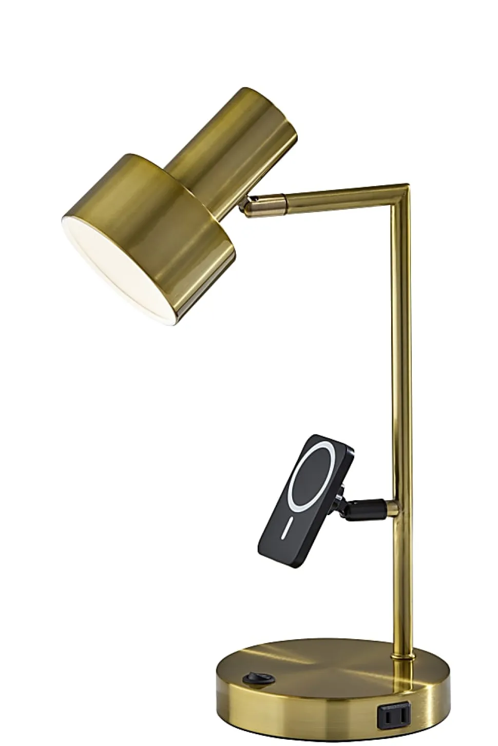 Adesso Rowe Supercharger 19"H Desk Lamp, Antique Brass