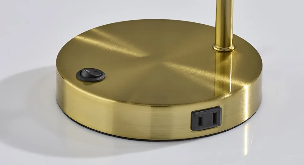 Adesso Rowe Supercharger 19"H Desk Lamp, Antique Brass