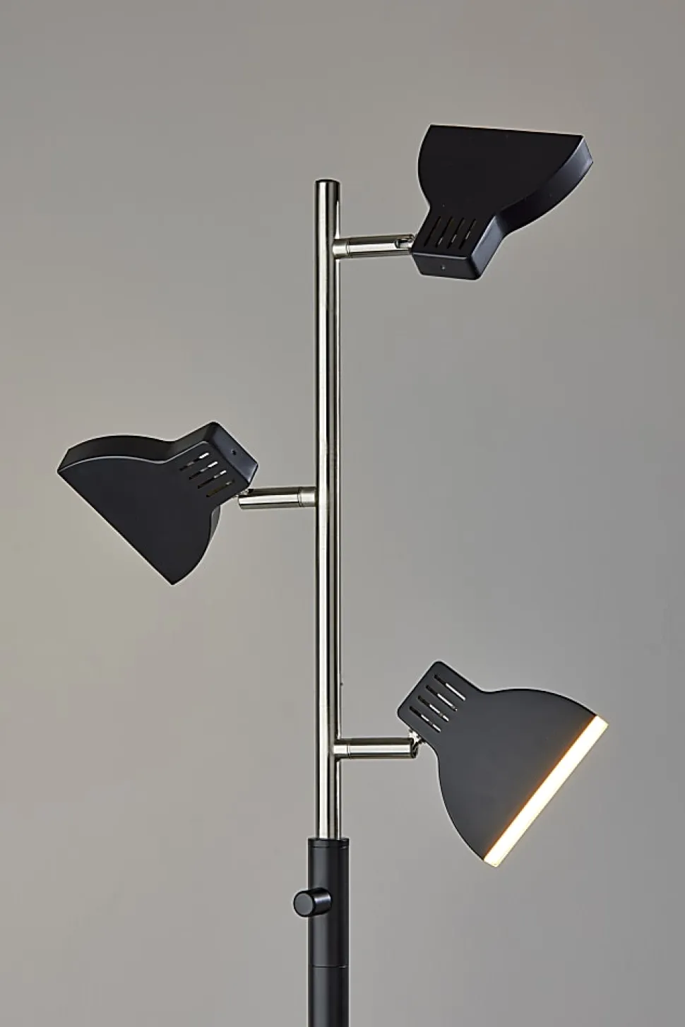 Adesso Simplee Slender LED Tree Lamp, 65"H, Black/Brushed Steel