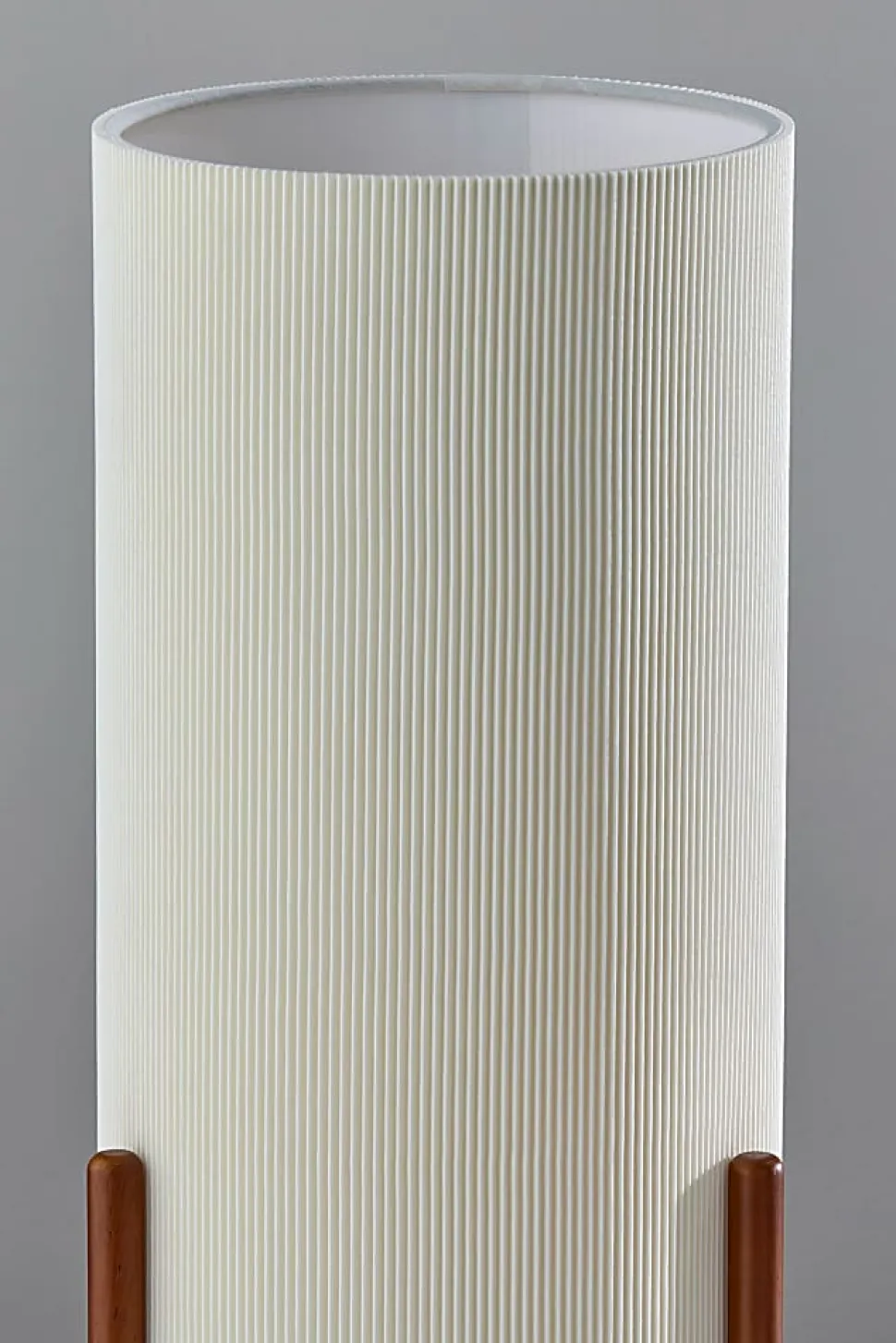 Adesso Sonora Table Lantern, Walnut with Off-White Fabric Shade