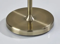 Adesso Swirl Torchiere, Antique Brass with White Swirl Glosted Shade