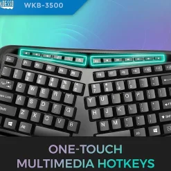 Adesso Tru-Form 3500 2.4GHz Wireless Ergonomic Trackball Keyboard