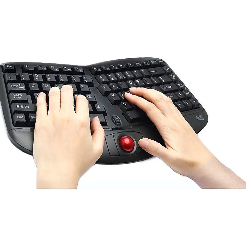 Adesso Tru-Form Media 3150 2.4 GHz Wireless Ergo Trackball Keyboard