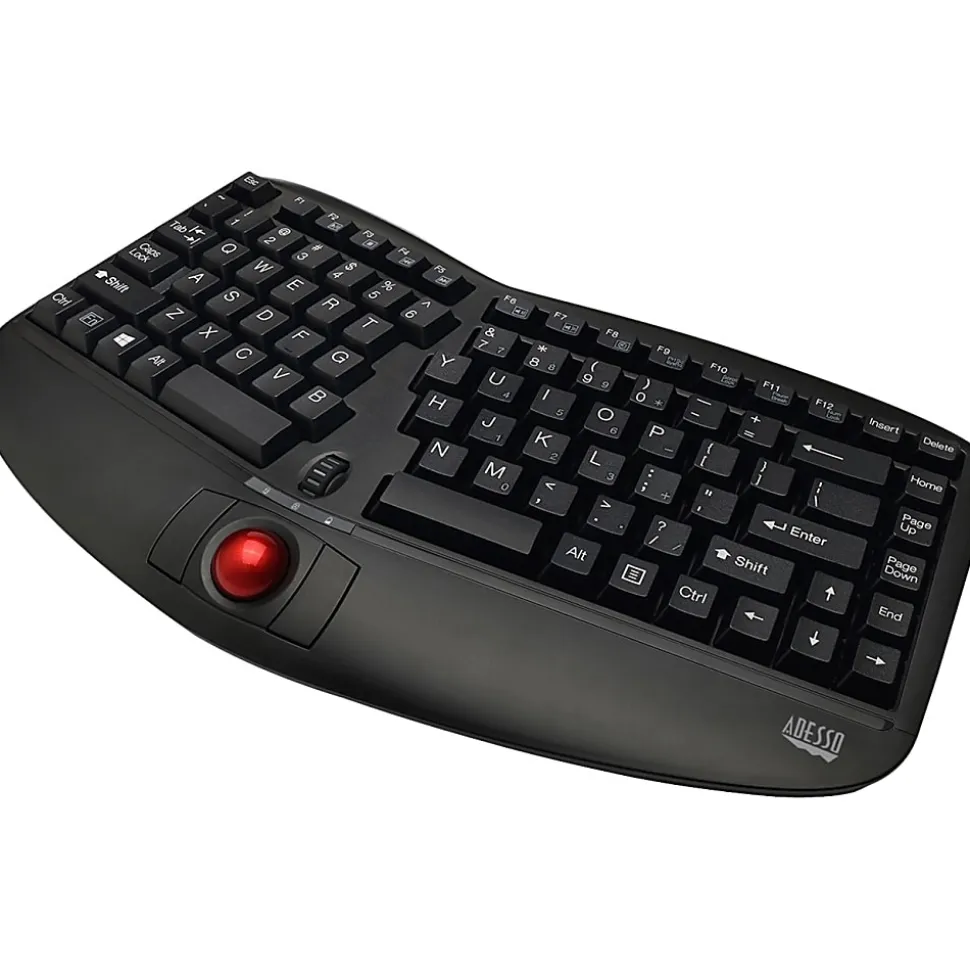 Adesso Tru-Form Media 3150 2.4 GHz Wireless Ergo Trackball Keyboard