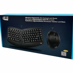 Adesso Tru-Form Media 1150 Wireless Ergo Mini Keyboard And Mouse Combo