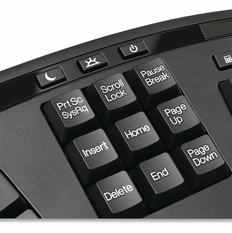 Adesso Tru-Form Media 1500 Wireless Ergonomic Keyboard & Laser Mouse, Black