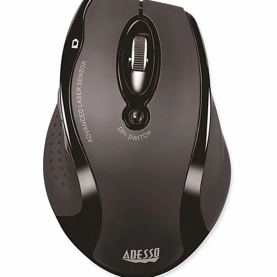 Adesso Tru-Form Media 1500 Wireless Ergonomic Keyboard & Laser Mouse, Black