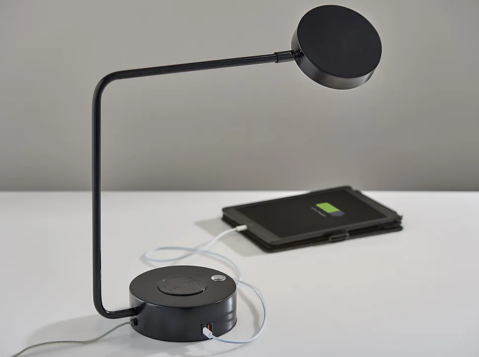 Adesso Viper Supercharger 15"H LED Desk Lamp, Black
