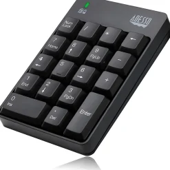 Adesso Wireless Spill Resistant 18-Key Numeric Keypad - Wireless Connectivity - RF - 30 ft - 2.40 GHz - WKB6010UB