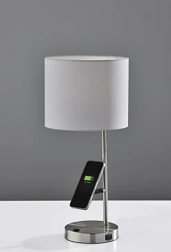 Adesso Wyatt Supercharger 22"H Desk Lamp, White/Brushed Steel