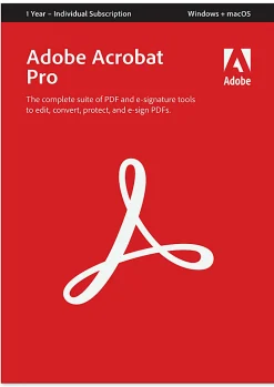 Adobe Acrobat Pro, 12 Month Subscription, Windows®/Mac, Product Key