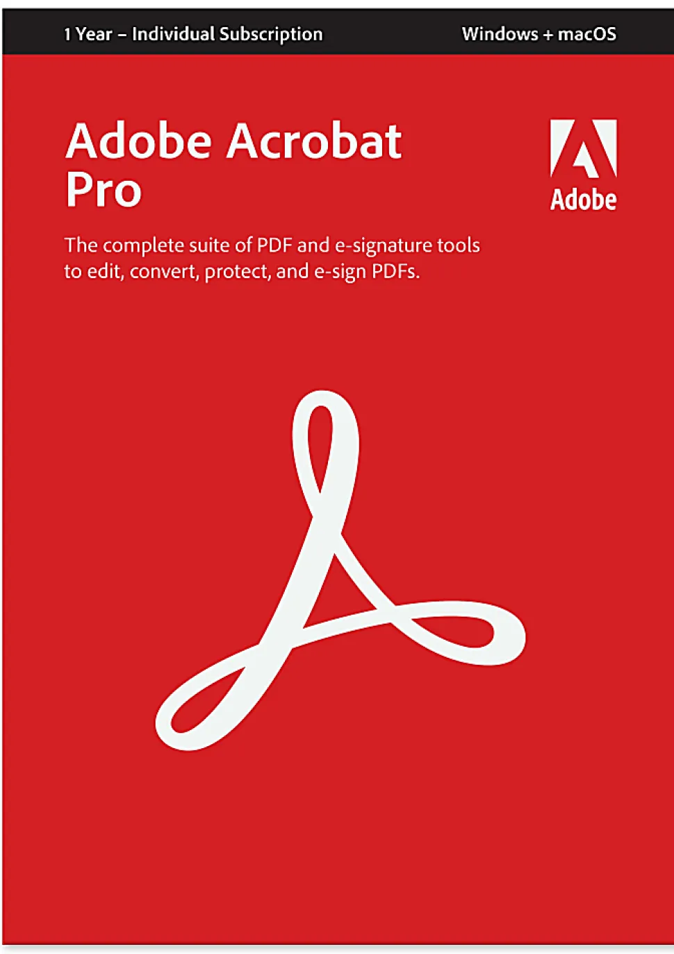 Adobe Acrobat Pro, 12 Month Subscription, Windows®/Mac, Product Key