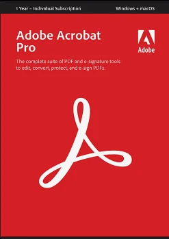 Adobe Acrobat Pro 2025, 1 Yr Subscription, Mac & Windows, Download