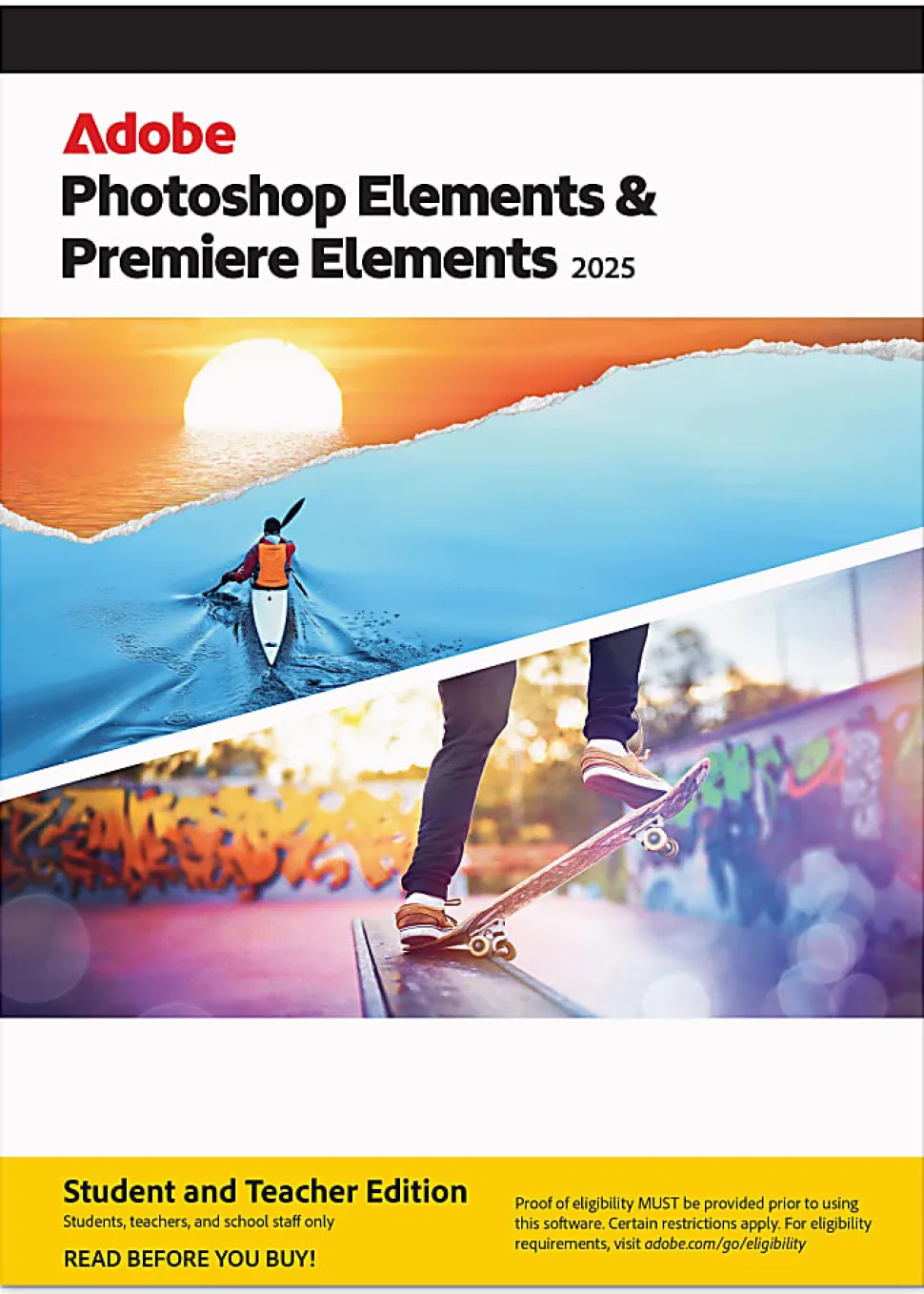 Adobe Photoshop Elements 2025 & Premiere Elements 2025 Student Teacher Edition For Mac And PC, 3-Year Subscription