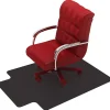 Advantagemat® Black Vinyl Lipped Chair Mat for Hard Floor - 45"x53" - Hard Floor - 53"x45"x 0.080" Depth x 0.080" Thickness - FC124553HLBV