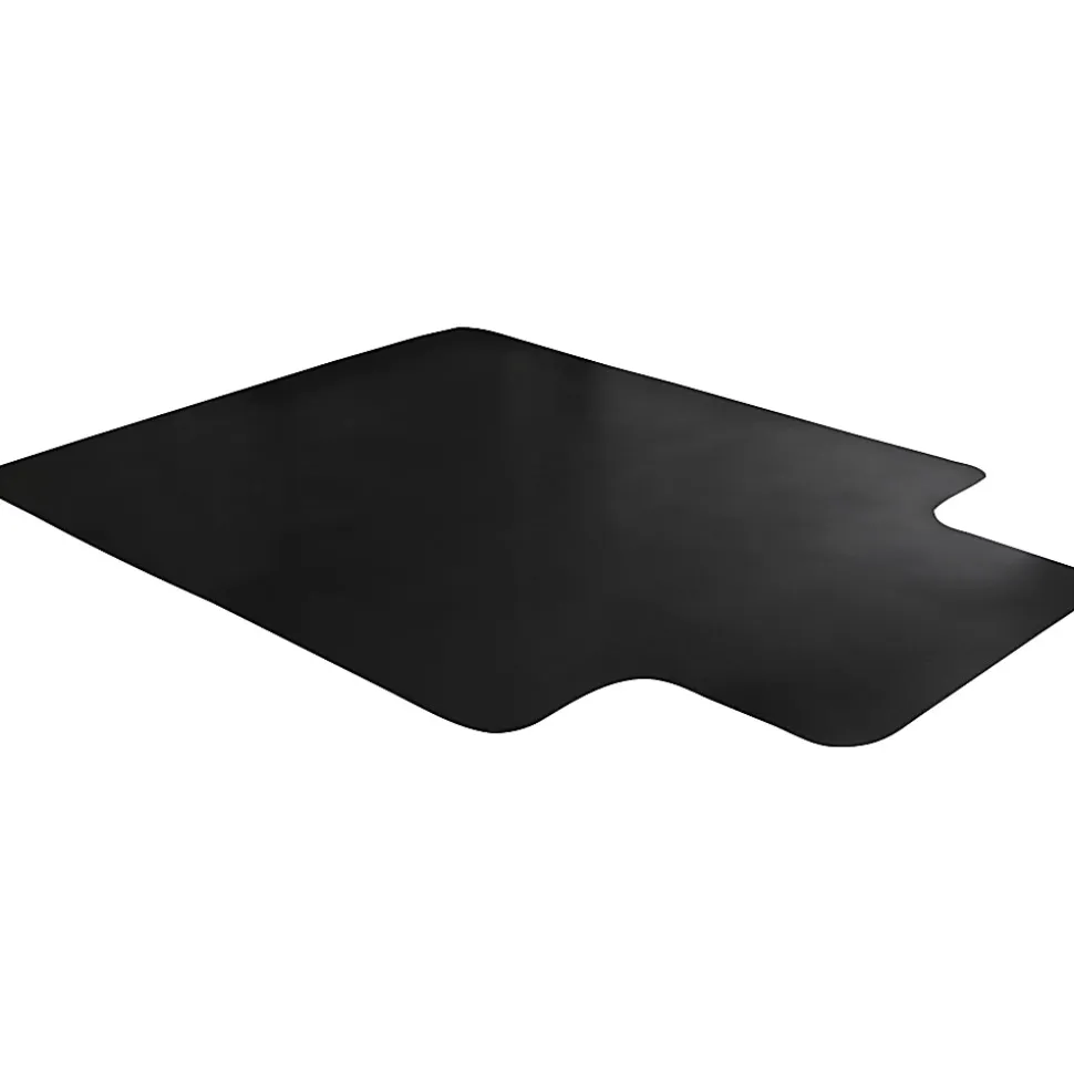 Advantagemat® Black Vinyl Lipped Chair Mat for Hard Floor - 45"x53" - Hard Floor - 53"x45"x 0.080" Depth x 0.080" Thickness - FC124553HLBV