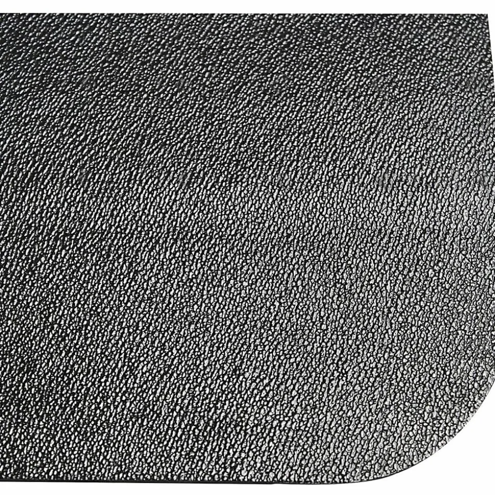 Advantagemat® Black Vinyl Lipped Chair Mat for Hard Floor - 45"x53" - Hard Floor - 53"x45"x 0.080" Depth x 0.080" Thickness - FC124553HLBV