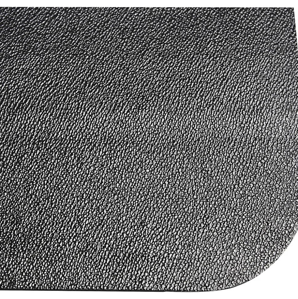 Advantagemat® Black Vinyl Lipped Chair Mat for Hard Floor - 45"x53" - Hard Floor - 53"x45"x 0.080" Depth x 0.080" Thickness - FC124553HLBV