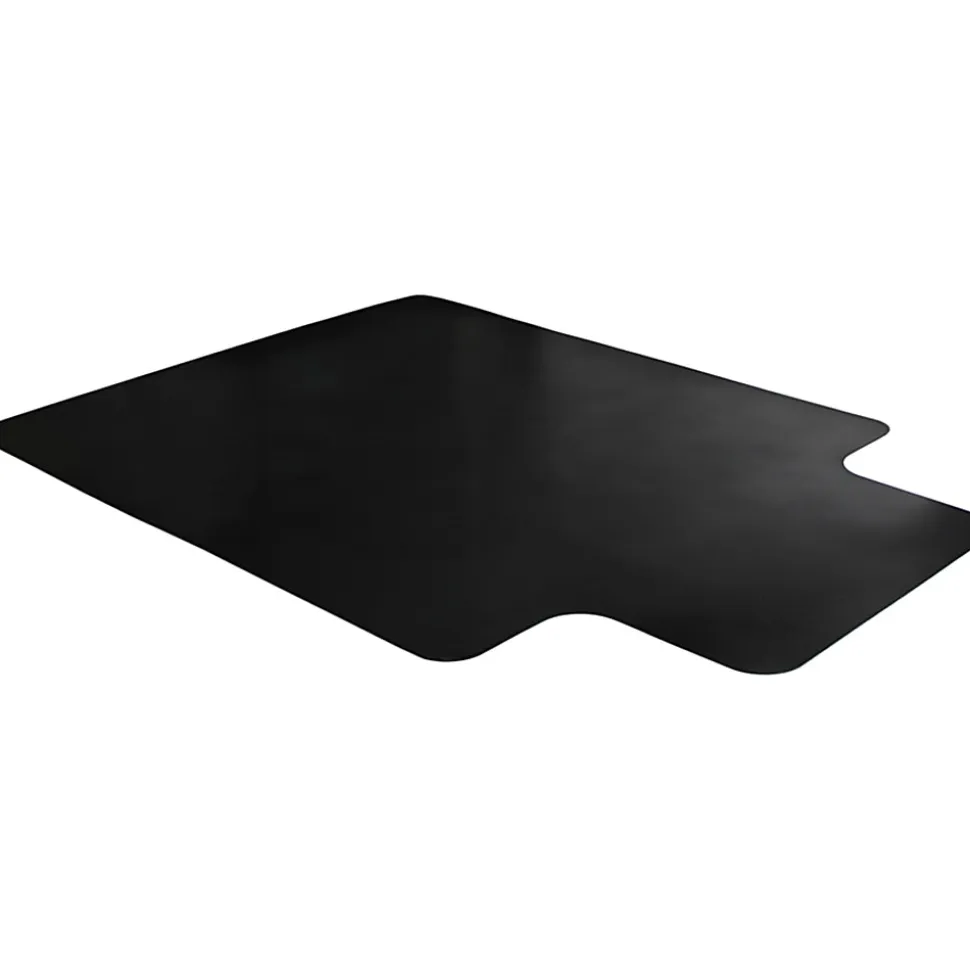 Advantagemat® Black Vinyl Lipped Chair Mat for Hard Floor - 45"x53" - Hard Floor - 53"x45"x 0.080" Depth x 0.080" Thickness - FC124553HLBV