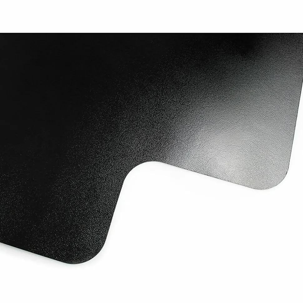 Advantagemat® Black Vinyl Lipped Chair Mat for Hard Floor - 45"x53" - Hard Floor - 53"x45"x 0.080" Depth x 0.080" Thickness - FC124553HLBV