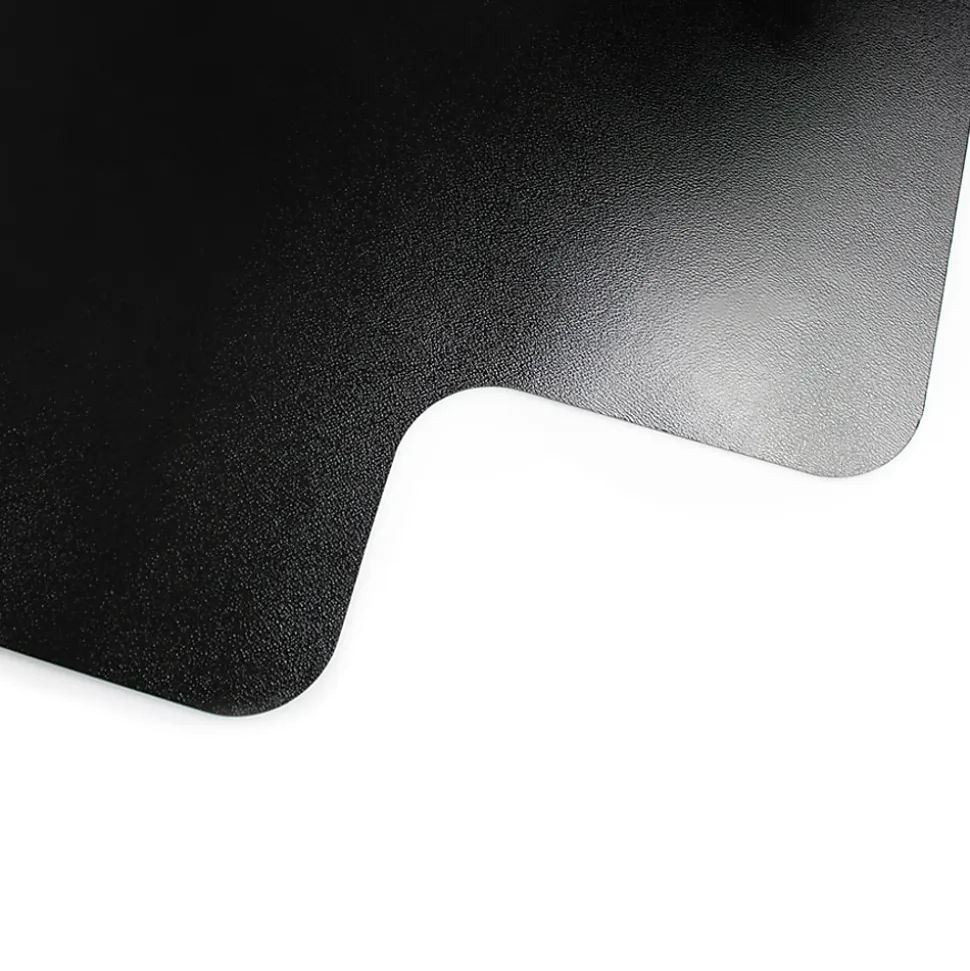 Advantagemat® Black Vinyl Lipped Chair Mat for Hard Floor - 45"x53" - Hard Floor - 53"x45"x 0.080" Depth x 0.080" Thickness - FC124553HLBV
