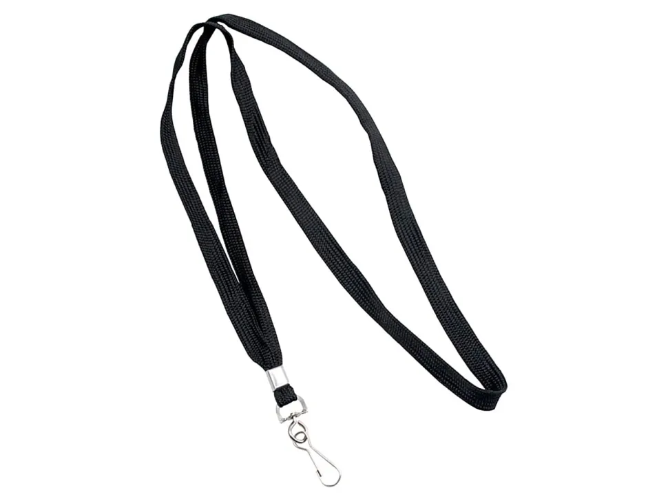 Advantus Deluxe Lanyard with J-Hook, Black, Box of 24