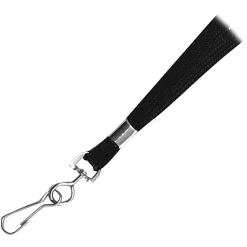 Advantus Deluxe Lanyard with J-Hook, Black, Box of 24