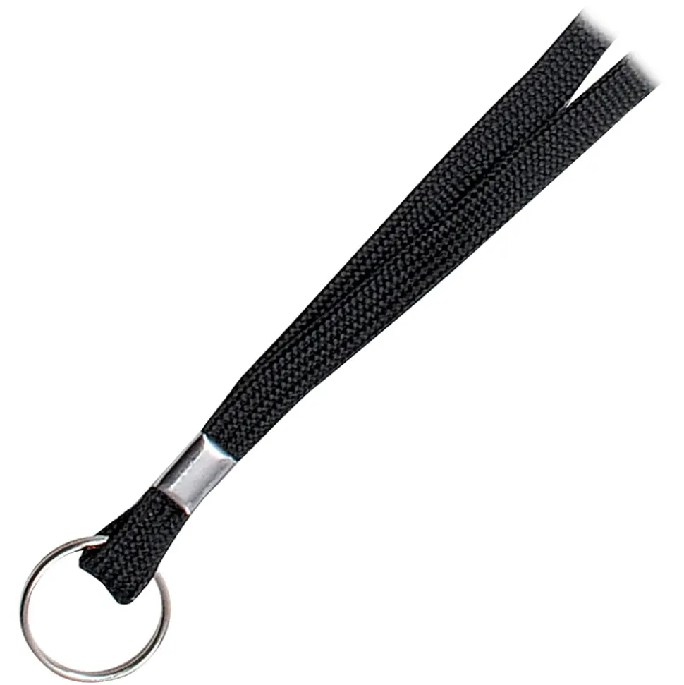 Advantus 36" Deluxe Lanyard With Key Ring, 36" Length, Black, Pack Of 23