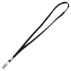 Advantus Flat Clip Lanyard - 36" Length - Black - Woven, Metal - 100 / Box