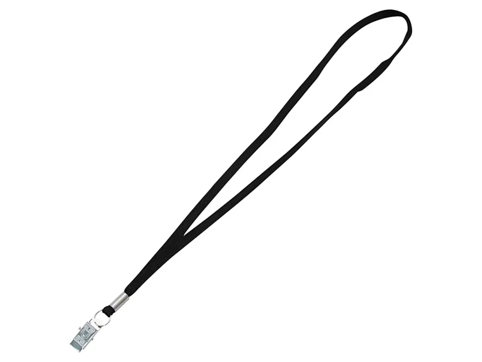 Advantus Flat Clip Lanyard - 36" Length - Black - Woven, Metal - 100 / Box