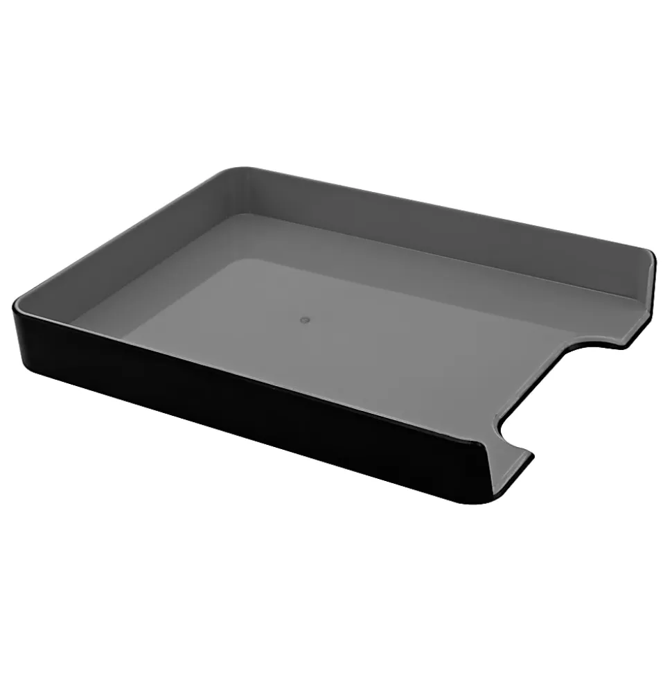 Advantus Fusion Letter Tray, 12 13/16"H x 1 3/4"W x 10 1/8"D, Black/Gray