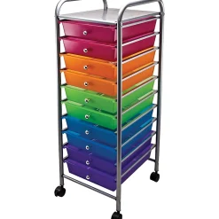 Advantus Office Depot Brand 10 Drawer Organizer With Casters, 37 1/2