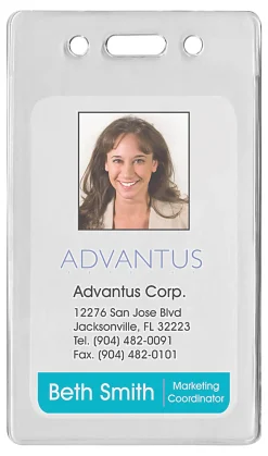 Advantus Proximity Badge Holder, Vertical, 4-1/2" x 2-1/2", Pack of 50
