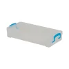 Advantus Super Stacker Pencil Box. Clear box with snap tight handles