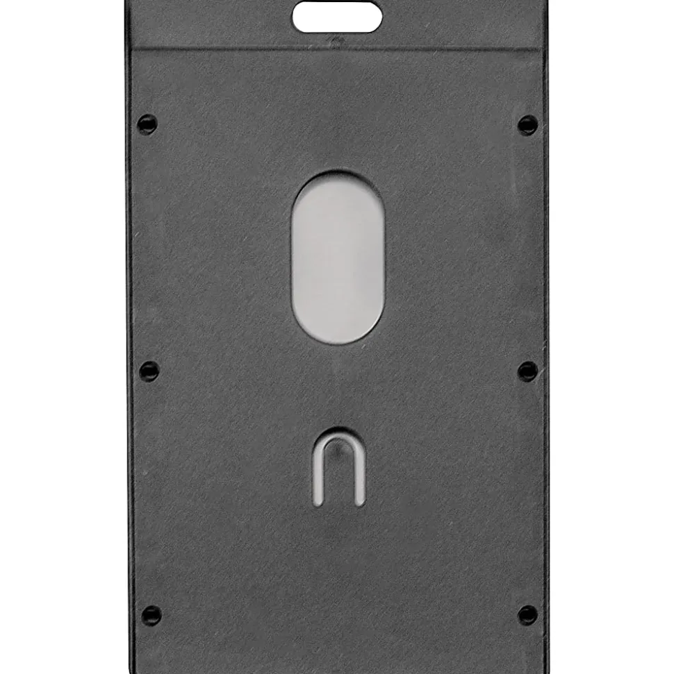 Advantus Vertical Rigid ID Badge Holder - Support 2" x 3.25" Media - Vertical - Plastic - Black - 6 / Pack