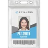 Advantus Vinyl ID Badge Holders - Support 2.50" x 3.50" Media - Vertical - Vinyl - Clear - Durable - 50 / Pack