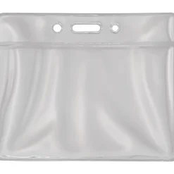 Advantus Vinyl ID Badge Holders - Support 3.50" x 2.50" Media - Horizontal - Vinyl - Clear - Durable - 50 / Pack
