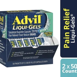 Advil Liqui-Gels - For Pain, Headache, Backache, Menstrual Cramp, Joint Pain, Fever - 50/Box - 1 Each