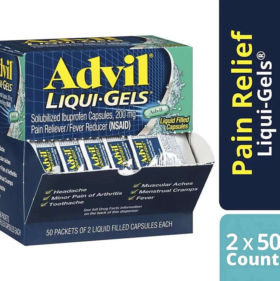 Advil Liqui-Gels - For Pain, Headache, Backache, Menstrual Cramp, Joint Pain, Fever - 50/Box - 1 Each