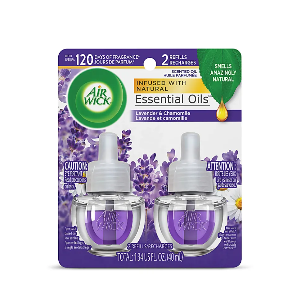 Air Wick® Essential Oils™ Scented Oil Warmer Refill, 0.67 Oz, Lavender/Chamomile, Pack Of 2