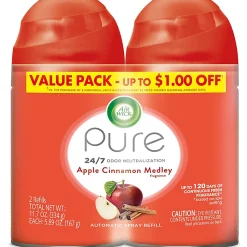 Air Wick® Freshmatic® Ultra Refill, 6.17 Oz, Apple Cinnamon Medley Scent, Pack Of 2