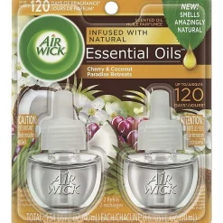 Air Wick Life Scents Scented Oil Warmer Refills, 0.67 Oz, Paradise Retreat, 2 Refills Per Pack, Carton Of 6 Packs