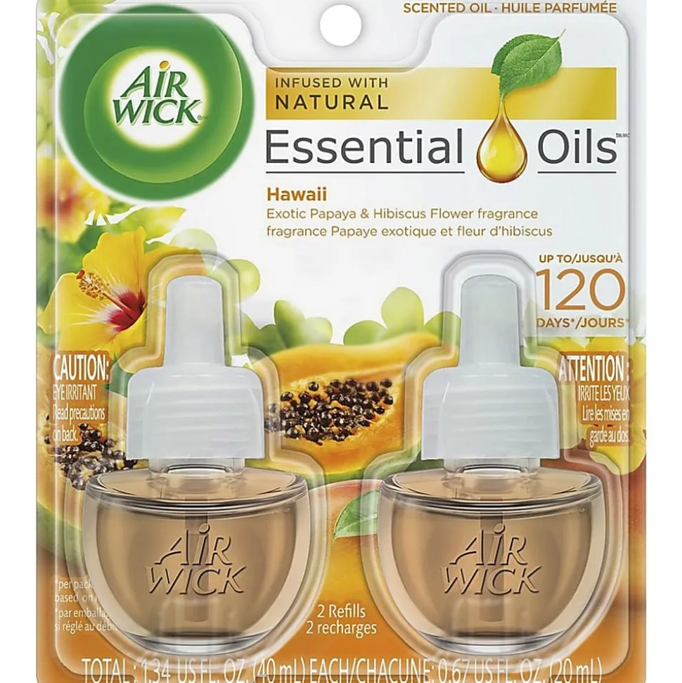 Air Wick Papaya Scented Oil - Oil - 0.7 fl oz- Hawaii Exotic Papaya, Hibiscus Flower - 60 Day - 12 / Carton