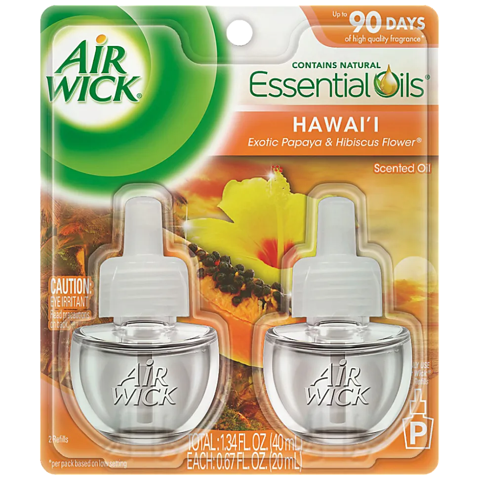 Air Wick Papaya Scented Oil - Oil - 0.7 fl oz- Hawaii Exotic Papaya, Hibiscus Flower - 60 Day - 12 / Carton