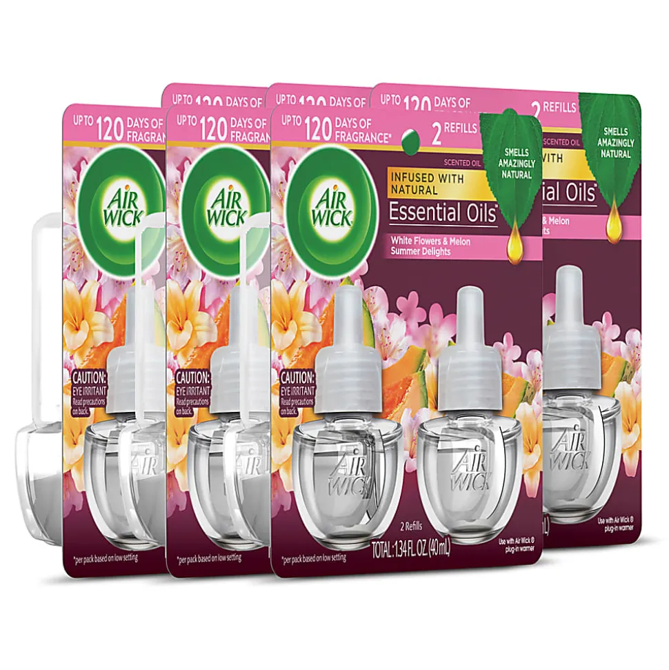 Air Wick Scented Oil Warmer Refills, 0.67 Oz, Summer Delights, 2 Refills Per Pack, Carton Of 6 Packs