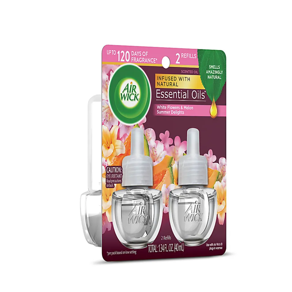 Air Wick Scented Oil Warmer Refills, 0.67 Oz, Summer Delights, 2 Refills Per Pack, Carton Of 6 Packs