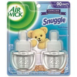 Air Wick® Snuggle® Scented Oil Warmer Refill, 0.67 Oz, Fresh Linen, 2 Refills Per Pack, Carton Of 3 Packs