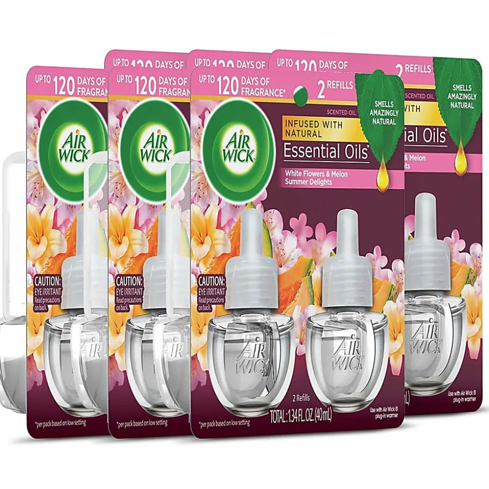 Air Wick Summer Delights Sweet Melon and Subtle Vanilla Scented Oil Warmer Refill, 0.67 oz, 2-Pack