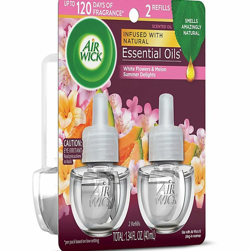 Air Wick Summer Delights Sweet Melon and Subtle Vanilla Scented Oil Warmer Refill, 0.67 oz, 2-Pack